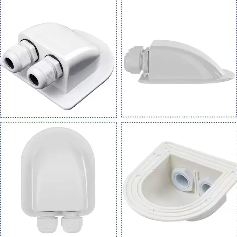 Doppia ghiandola di ingresso del cavo solare, impermeabile solare fotovoltaico staffa di plastica curvo connettore cavo ABS