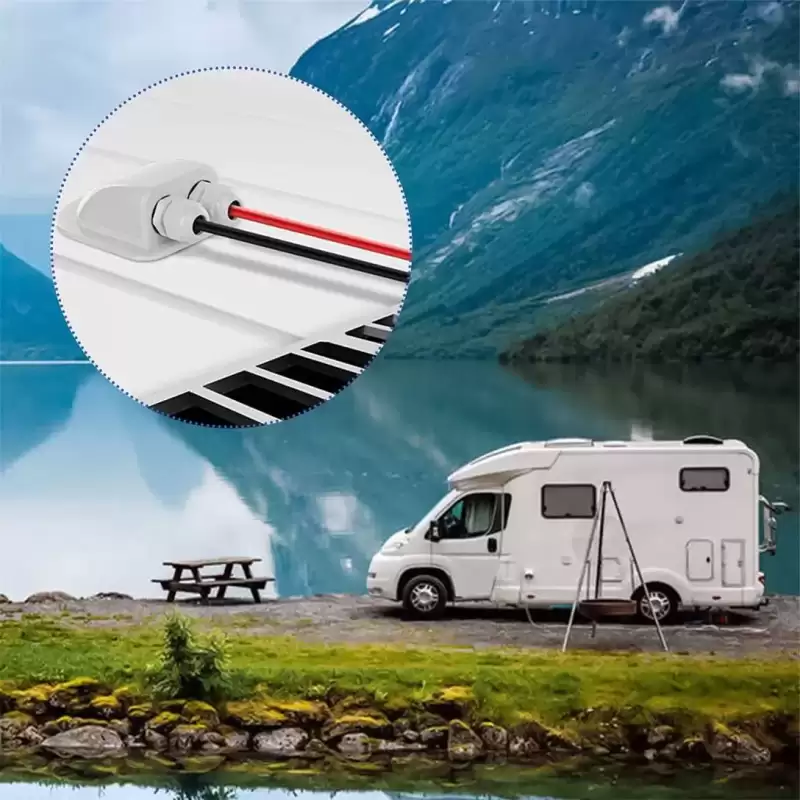 Doppia ghiandola di ingresso del cavo solare, impermeabile solare fotovoltaico staffa di plastica curvo connettore cavo ABS